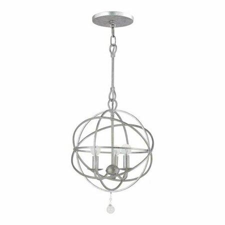 CRYSTORAMA Three Light Olde Silver Up Mini Chandelier 9225-OS